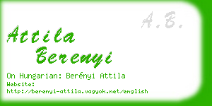 attila berenyi business card